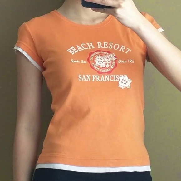 ESPRIT Tops - Orange graphic t-shirt